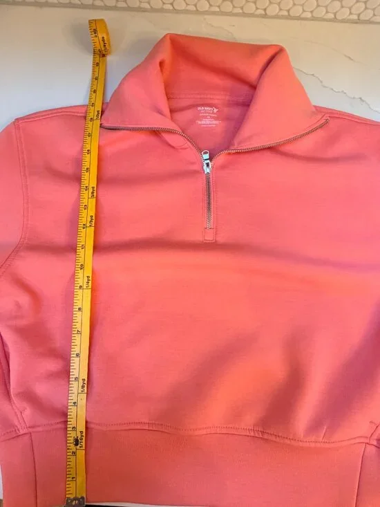 Old Navy Bounce Fleece Half-Zip Pullover Sweatshirt - XS - Coho Salmon / Coral - Picture 5 of 7